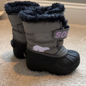 Sorel Kids Gray and Black Snow Boots